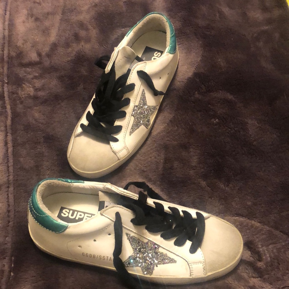 Golden Goose Superstar Sneakers With Glitter Star